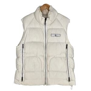 STONE ISLAND VINTAGE GOOSE DOWN COLD WEATHER CREAM PUFFER VEST – 2007 – MEN'S LG